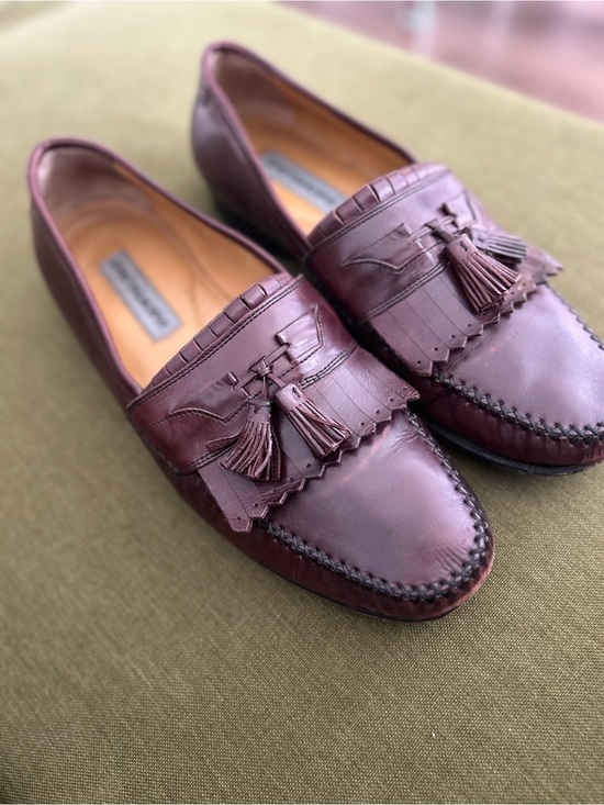 Johnston & Murphy Men\'s Burgundy Hayes Tassel Loafers - Classic Leather Slip-On main image 5